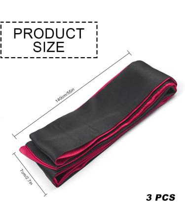 3Pcs Satin Eye Mask Blindfolds for Party Games and Sleeping - Adjustable Silk Blindfolds in Black, Red, and White - 140 cm/55 inch - Buy Online on GoSupps.com