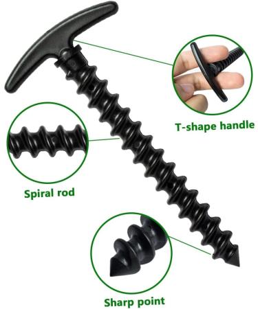 10 Pack T-Shape Spiral Tent Stakes - Ground Anchors for Camping, Hiking, and Canopies - Buy Online on GoSupps.com