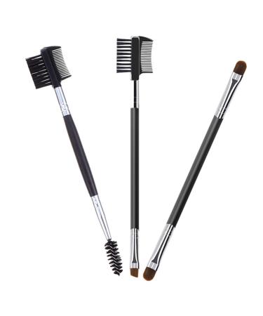 Lurrose 3-in-1 Makeup Brush Set | Portable Eyelash Extension & Eyebrow Comb | Multi-Purpose Fiber Tools for Flawless Application - Buy Online on GoSupps.com
