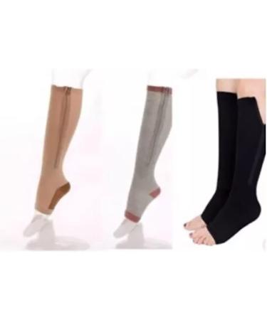 Buy Compression Socks with Zipper - High Open Toe Breathable Calf Support for Men & Women | XXL Running Compression Stockings - Buy Online on GoSupps.com