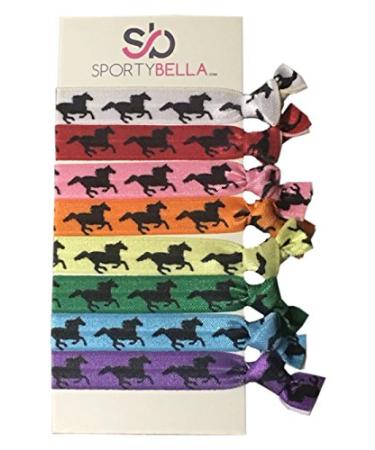 Infinity Collection Horse Hair Accessories Multi Colored Horse Hair Ties Cowgirl Hair Ties No Crease Horse Hair Elastics Set for Equestrian