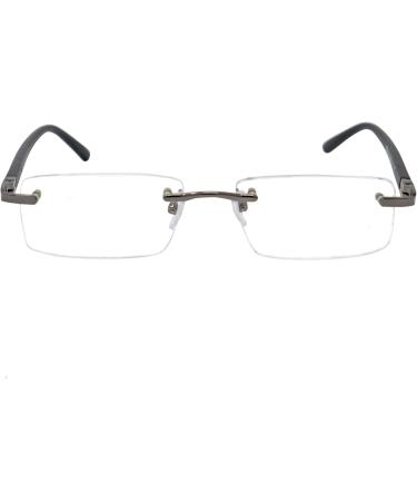 Shop Mini Rimless Reading Glasses - Rectangular Lenses Stainless Steel Frame 2.0 Diopters for Men & Women - International Shipping Available - Buy Online on GoSupps.com
