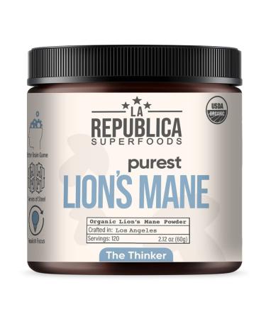 La Republica Lion's Mane Mushroom Powder (120 Servings) No Mycelium or Fillers USDA Organic Lion's Mane Extract Fair Trade & Vegan USA Made