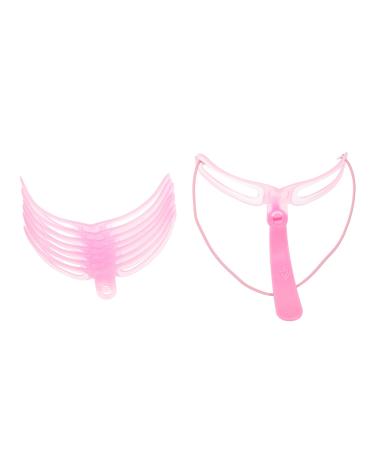 NOLITOY Eyebrow Tools 6 Sets Eyebrow Aid Pro Tools Handheld Eyebrow Stencils Replaceable Eyebrow Stencil Major Travel 12X11X8CMx2pcs Pinkx2pcs