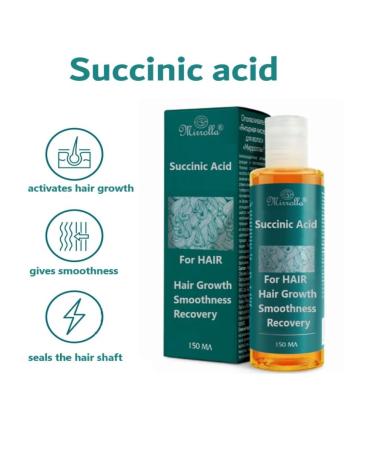 Succinic Acid for Hair - 150 ML | Strengthens & Restores Smoothness Activates Growth for All Hair Types - Buy Online on GoSupps.com