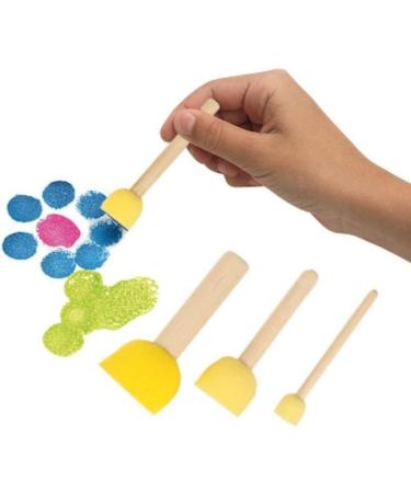 WAFJAMF 40-Piece Round Sponge Brush Set - Yellow Paint Tools for Kids - Buy Online on GoSupps.com
