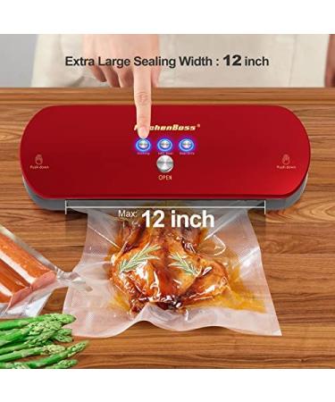 KitchenBoss Food Vacuum Sealer Machine - Automatic Sealing for Dry and Moist Foods | Includes 5 Pcs Food Vacuum Bags - Buy Online on GoSupps.com