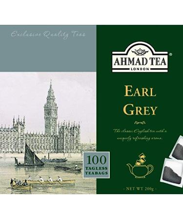 Ahmad Tea Ahmad Tea - Earl Grey | Black Tea Blend with Bergamot | 100 x 2g Tea Bags | Ribbon-Free Tea Bags