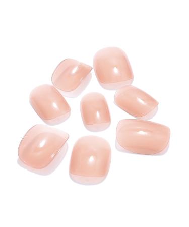 Handcess Square Shiny Nude Pink Press-On Nails - 24 Pieces Artificial Acrylic Short Nails for Women & Girls - Shop Internationally - Buy Online on GoSupps.com