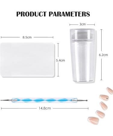 Clear Silicone Jelly Stamper Nail Dotting Pen & Scraper Set for French Tip Nail Art Manicure - Buy Online on GoSupps.com