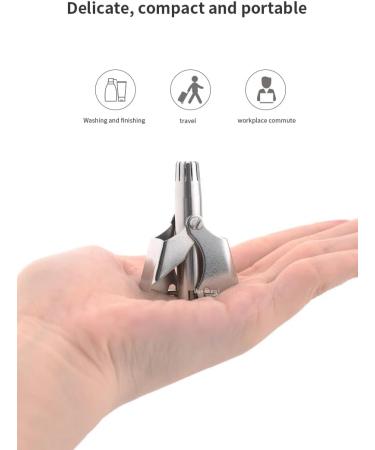Manual Nose Hair Trimmer for Men & Women | Waterproof Stainless Steel Painless & Battery-Free with Clean Brush & Box - Buy Online on GoSupps.com