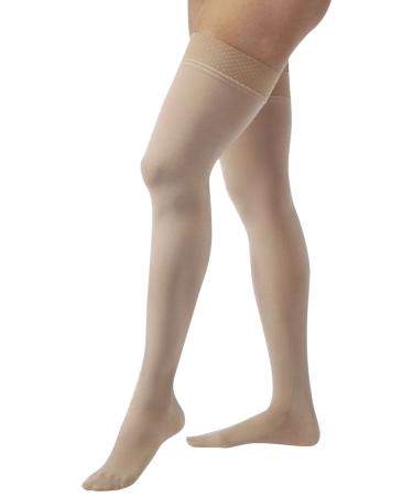 JOBST Relief 20-30 mmHg Compression Socks  Thigh High with Silicone Band  Beige  X-Large X-Large (1 Pair) Beige