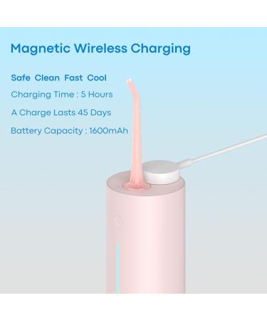 Bigsmile Pink Mini Water Flosser - Cordless Oral Irrigator for Kids Travel & Shower Use | Magnetic Wireless Charge | Dentist Recommended - Buy Online on GoSupps.com