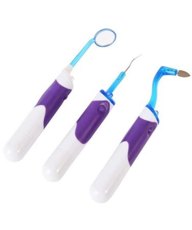 3PCS Dental Kit with Super Bright LED Dental Mirror, Tooth Stain Eraser and Plaque Remover