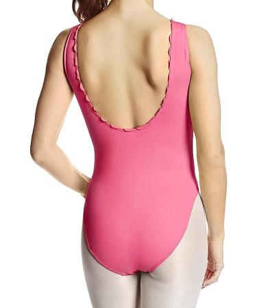 Danskin Women's Scallop Trim Leo - Large, Camellia Rose - Buy Online on GoSupps.com