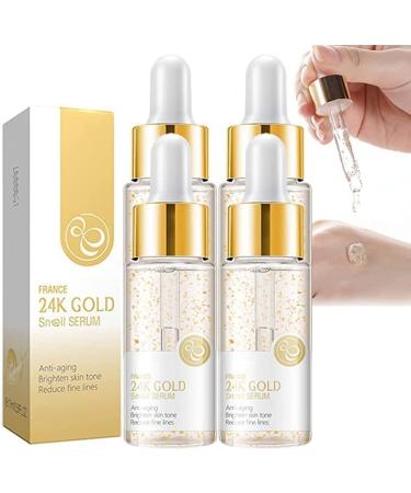 (100% Effective) 24k Gold Snail Serum - WZDYN Say Goodbye to Wrinkles Without Expensive Botox with 24K Gold Collagen Booster Serum (4pcs)