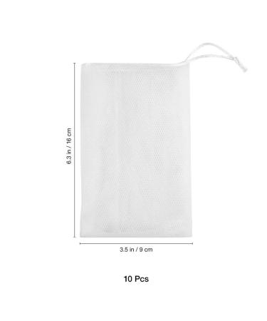 Healifty 20Pcs Exfoliating Mesh Soap Saver Bags - Handmade Bubble Foam Net for Longer-Lasting Soap | White - Buy Online on GoSupps.com