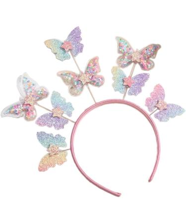 JSGHGDF Glittering Powder Headband Aesthetic Butterfly Hairhoop Festival Headdress Girls Party Headwear Valentines Hairpiece - Buy Online on GoSupps.com