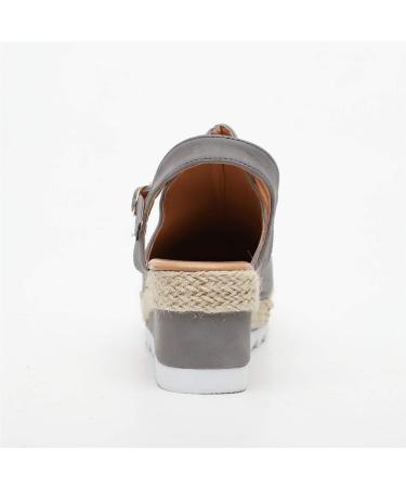 Buy Creev Summer Shoes for Women - Hemp High Heel Platform Sandals Buckle Slippers Gray EU 37 & 40 - Perfect for Beach & Outdoor Leisure - Buy Online on GoSupps.com