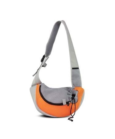 Petemoo portable pet dog cats puppy shoulder bag travel carrier shoulder bag breathable mesh transport bag s (up to 2.5 kg) orange