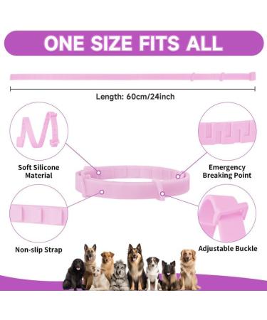 Woyamay Calm Collar for Dogs | Adjustable Luminous Calming Collar with Pheromones | Stress Relief for All Dog Sizes - Pink - Buy Online on GoSupps.com