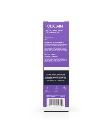 Foligain Triple Action Women's Volumizing Shampoo with 2% Trioxidil - 8 Fl. Oz - Buy Online on GoSupps.com