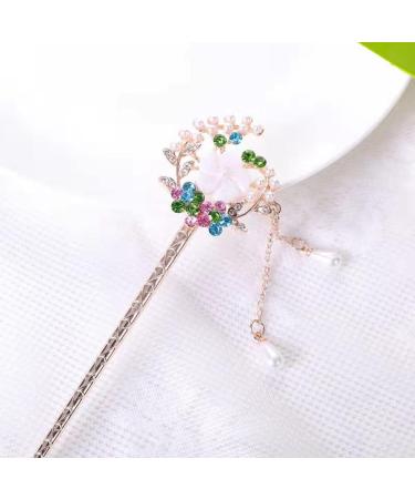 Chinese Hair Stick Flowers Rhinestone Metal Hair Sticks Beads Hair Pin Vintage Elegant Hair Sticks Shiny Rhinestone Hair Chopsticks Elegant Headpiece Fashion Hair Styling Accessories for Women Girls - Buy Online on GoSupps.com