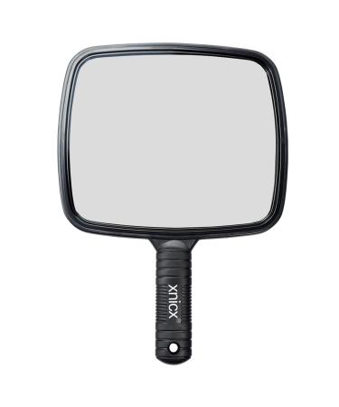 xnicx Hand Mirror Professional Hand Held Mirror Barbers Shaving Salon Mirrors Hairdressers Compact Mirror Tool with Handle for Travel Festival Essentials Black 1pcs Black