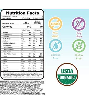 Earthshake Organic Kids Protein Nutritional Shake Vanilla - Non GMO, Lactose Free, Soy Free, Gluten Free - 10 Count Pack of 1.3 oz Pouches - Less than 1g Sugar Per Serving - Amazing Taste - All Ages 2 & Up - Buy Online on GoSupps.com