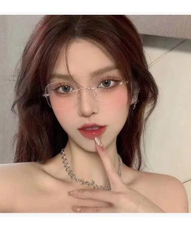 PARWANA Anti Glare Rimless Computer Readers - Stylish +0.00 Presbyopic Glasses for Men & Women | Flat Light Mirror - Buy Online on GoSupps.com