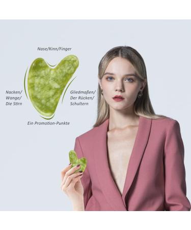 Bounabay Gua Sha Stone - Jade Facial Massage Tool for Eye Puffiness Skin Tightening & Anti-Aging Shop Internationally - Buy Online on GoSupps.com