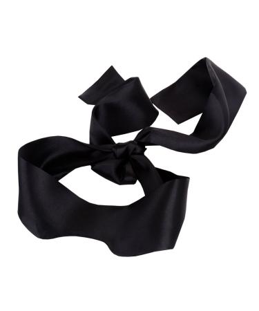 JISEN Silky Satin Eye Mask Cover Band Sleeping Blindfold with Nasal Type Black