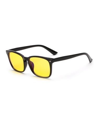 Houson computer glasses anti blue light protective glasses gaming glasses anti-glare anti-reflective anti-fatigue blocking UV glasses headache anti-eye load (yellow lens)
