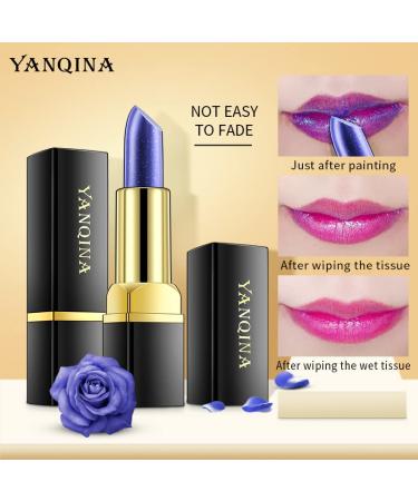PAQIMAN Magic Temperature Changing Lipstick - Blue to Pink | Long-Lasting, Non-Stick Cup, Waterproof Lip Gloss | 1Pcs - Buy Online on GoSupps.com