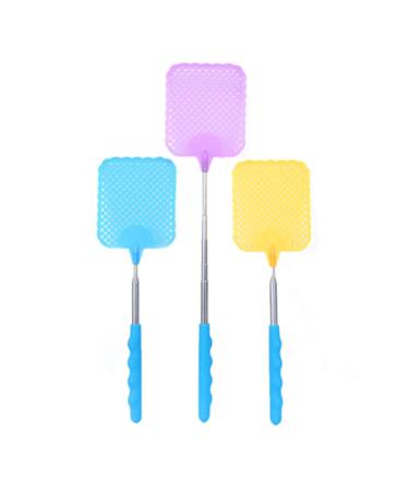 Adjustable Fly Swatter Telescopic Fly swatter Stainless Iron Metal Steel Fly mosquiito swatter Square Head Long Handle mosquiito kiiller and Fly swatter