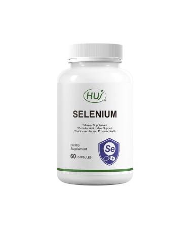 HUJ Selenium Supplement 60 Capsules Antioxidant Support Mineral Supplement