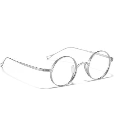 DAGIJIRD Round Vintage Style Glasses - Titanium Retro Frames (132mm Silver) - Stylish International Shipping - Buy Online on GoSupps.com