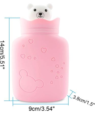 Mini Silicone Hot Water Bottle with Knitting Cover - Safe Durable & Eco-Friendly Comfort for Pain Relief (Pink) - Buy Online on GoSupps.com
