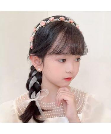 Headband Hair Accessories for Women Girls Fashion Flower Girl Headbandswith Tassels Hairband Flower Headwear with Pearl Beads Pink pearl&flower-pink - Buy Online on GoSupps.com