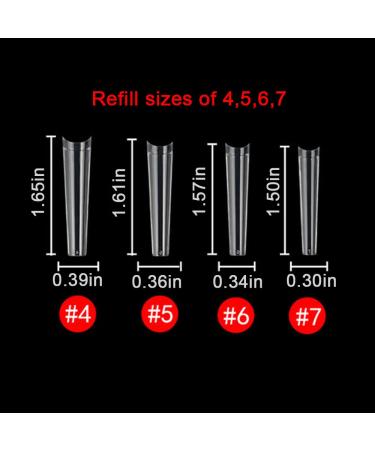 SWETIDY XXL Clear Acrylic Nail Tips - 600pcs Refill in Sizes 4-7 | Square Shape Half Cover Coffin Nails - Buy Online on GoSupps.com