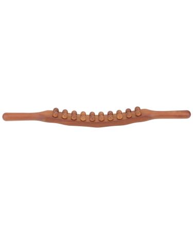 Alomejor Guasha Stick Carbonized Double Row 20 Beads Lymphatic Drainage Fatigue Relief Massager for Neck Shoulder