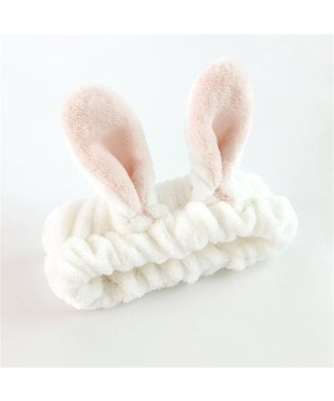 LOVEF Bunny Ear Cosmetic Headband - 5Pcs Fluffy Elastic Makeup Hairband for Shower, Face Washing, Facial Mask, Spa, Cosplay, Party - Buy Online on GoSupps.com