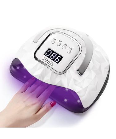 248W UV Led Nail Lamp BEENLE Upgrade 60 Led Beads Nail Dryer for Gel Polish with LCD Display Auto Sensor and 4 Timer Settings Professional Gel Curing Lamp Gel Polish Light for Home Salon (White)