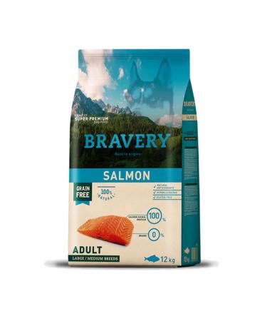 BRAVERY Salmon Dog Food 12 kg Size L/M