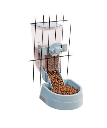 Oncpcare Rabbit Food and Water Bowls Set, Automatic Feeder Food Dish Small Animal Bin Feeder with Lid for Bunny Cat Ferret Chinchilla Guinea Pig Blue Food