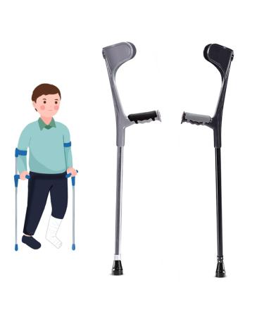Medical Forearm Crutches Crutches for Adults Non-Slip Rubber Feet Aluminium Crutches with Comfy Handle Post Injury Or Surgery Support Gifts for Mom and Dad (Black 1 pcs) Journey Silver 2 pcs