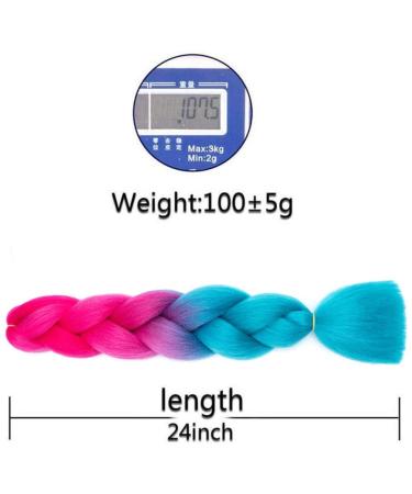 Fanfyfyu Ombre Braiding Hair - 3 Pack Kanekalon Jumbo Braid Extensions | 24 Inch Synthetic Hair for Box Braids (Peach-Marineblau) - Buy Online on GoSupps.com