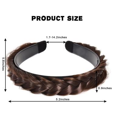 MODSIGHT Braided Headband for Women - Non-Slip Synthetic Hair Twist Braid Band (Brown) - Hairpiece for Girls - Buy Online on GoSupps.com