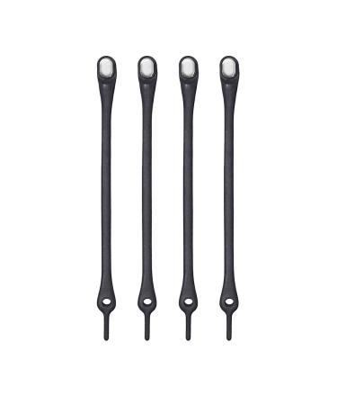 HICKIES Elastic Tie-Free Shoelaces (2.0 New) Black Silver