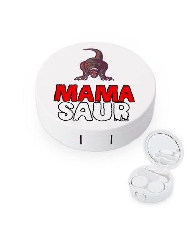 Mama Saur Round Case For Contact Lens Kit Storage Box with Mirror Printed